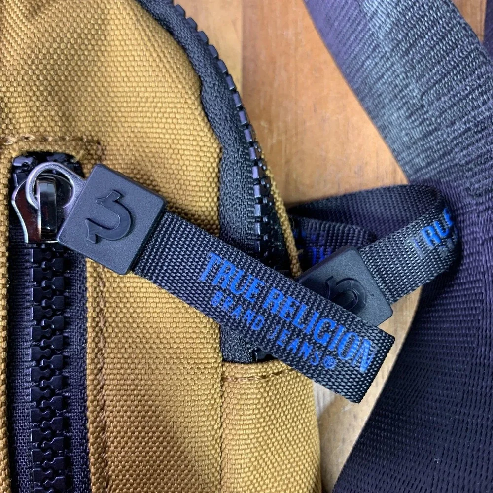 True‎ Religion Brand Jeans Crossbody Bag One Size Brown Sling Canvas Logo